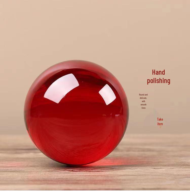 Lucky Bead Transfer Crystal Ball Ornament, Transparent Yellow & White Decorative Handicraft.