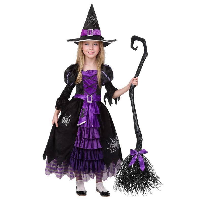Game Themed Girl Witch Costume Set With Mesh Fabric For Childrens Cosplay Fun