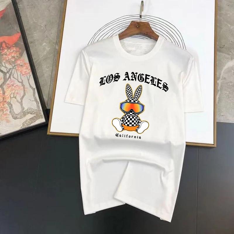 2023 Hip Hop T-shirt Cotton Fashion Tshirt Male Rabbit Graphic Short Sleeve Harajuku Classic Streetwear Tops Men and Women Tees