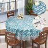 Round Tablecloth with Polyester Backing Oilproof Table Cloth Waterproof Table Cloths Stain Resistant Non Washable PVC Table