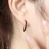 [Bijouholic] Silver 925 Daily Chic Black Ring Earrings