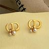 Niche Design CD Letter Pearl Stud Earrings - Elegant, Versatile, High-End Fashion Accessories