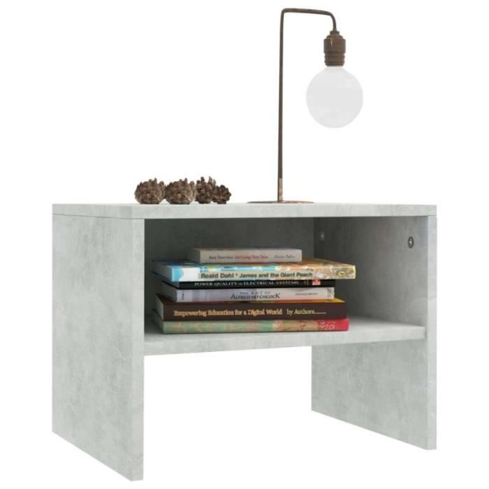 Table de chevet - vidaXL - Gris béton - 40 x 30 x 30 cm - Bois d'ingénierie - 1 compartiment ouvert