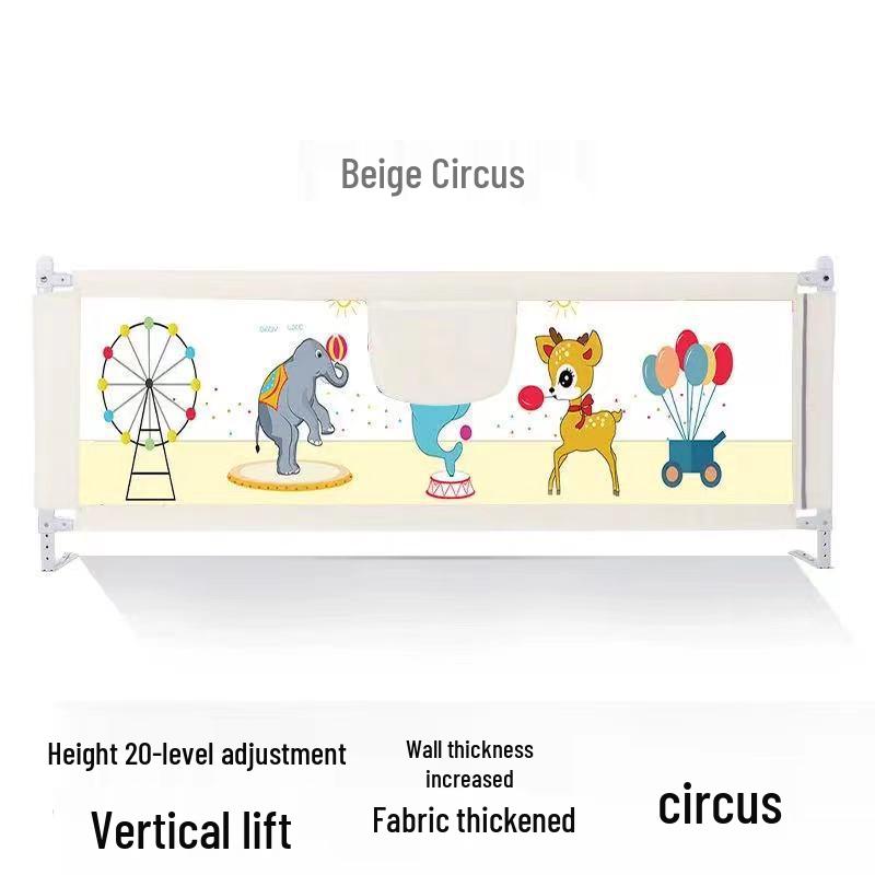 3-Sided Baby Bed Guardrail with Vertical Lifting for Safety & Anti-Collision