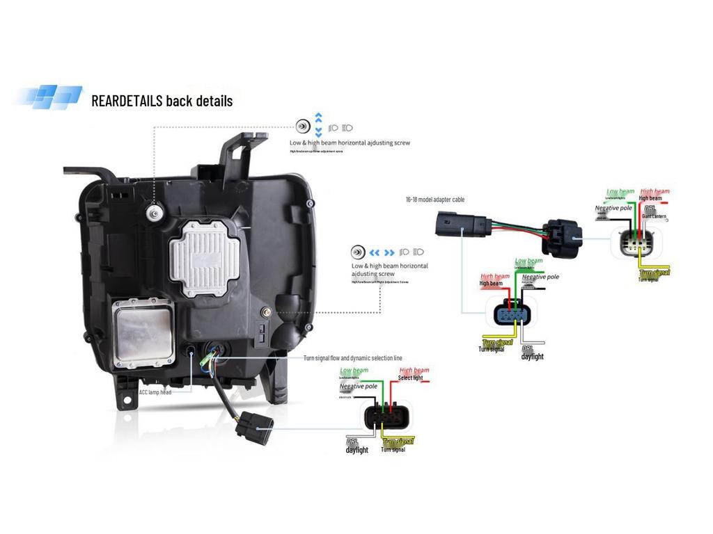 Vland LED Sequential Turn Signal Headlight Assembly for GMC Sierra 1500 (2014-2018).