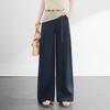 Women's High-Waist Tencel Linen Wide-Leg Pants - Korean Style, Loose Drape, Trendy for Spring/Summer 2026