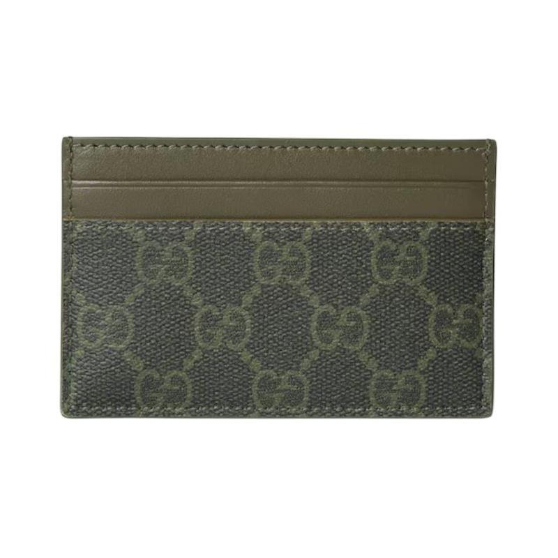 Gucci GG Monogram GG Pattern Canvas Coin Purse Card Holder Men and Women Same Style Couple Model Forest Green