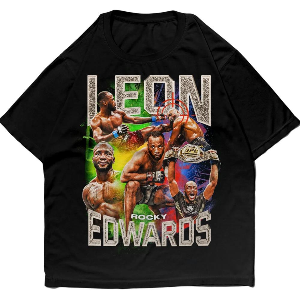 

Leon Edwards collage HOT black T-shirt short sleeve All sizes S-5Xl JJ5108 Unisex T-Shirt S