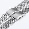 Curved End Stainless Steel Watch Strap 18mm 20mm 22mm for Jubilee Bracelet for Rolex Band Steel Strap Folding Buckle Accessories