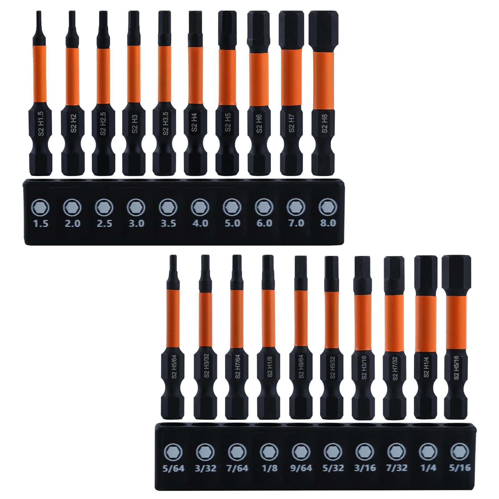 

LEONTOOL Hex Wrench Hex Bit Hex Wrench Drill Bit Hex Shank S2 Steel Hex Bit Hex Hex Metric SAE Hex Bits for Impact Driver Interchangeable Precision