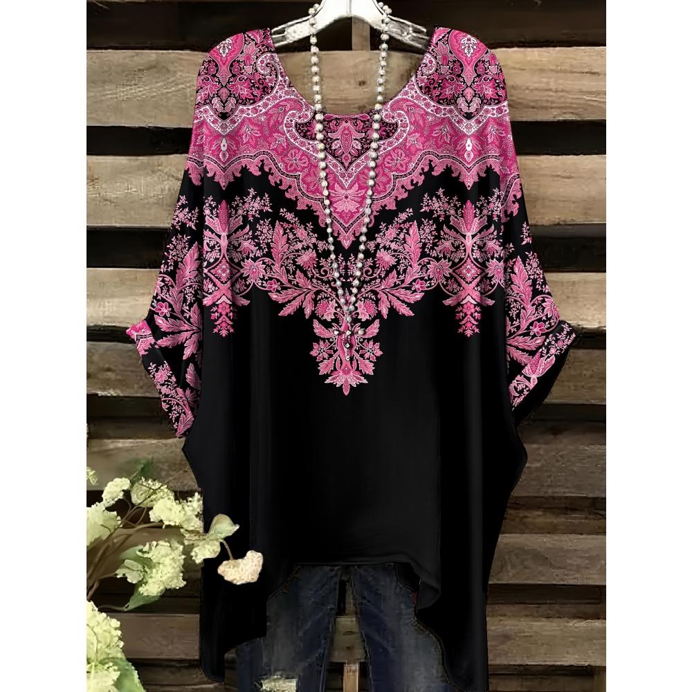 

Женская футболка с 3D-принтом - Дизайн «Небесная звезда и руна», Свободный крой, Круглый вырез, Короткий рукав, Повседневный элегантный топ 5XL