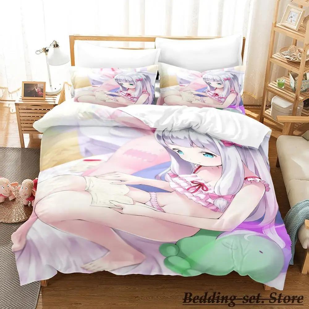 Sagiri Izumi Anime Bedding Set Single Twin Full Queen King Size Duvet Cover for Adult Kid Bedroom Decor
