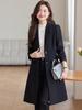 Women's High-End Two-Button Wool Tweed Suit Coat - Autumn/Winter 2024 Professional Trench Outerwear.