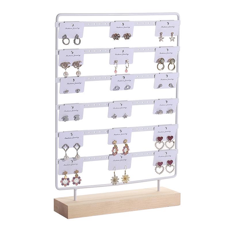 Solid Wood Iron Art Earring Holder Jewelry Display Stand for Home Storage and Hanging Ear Studs.