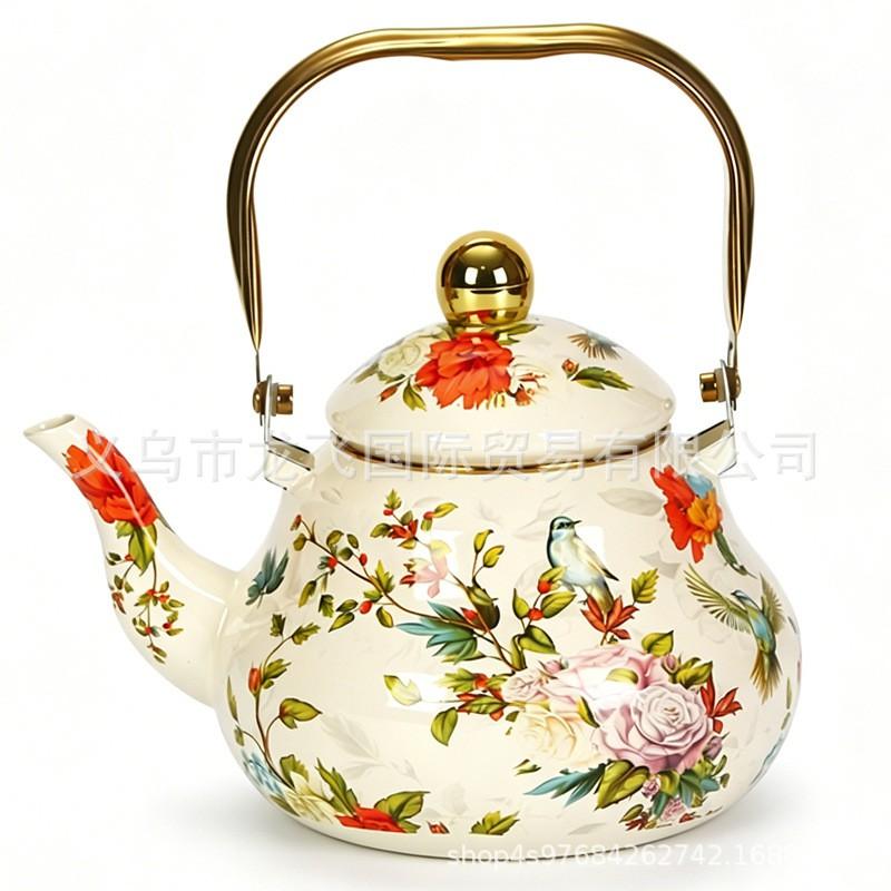 Vintage Emaliowany Ceramiczny Dzbanek na Wodę Zimny 1.5L 2.0L 2.5L Żaroodporny Kuchenka Gazowa Elektryczna Retro Styl Koreański