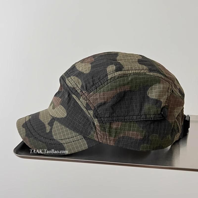 American-style Retro Summer Quick-drying PVC Camouflage Soft-brimmed 6-Panel Camping Surfing Baseball Cap Trendy