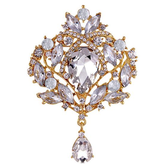 Brooch Water Drop Rust-resistant Alloy Elegant Clothes Pin for Banquet