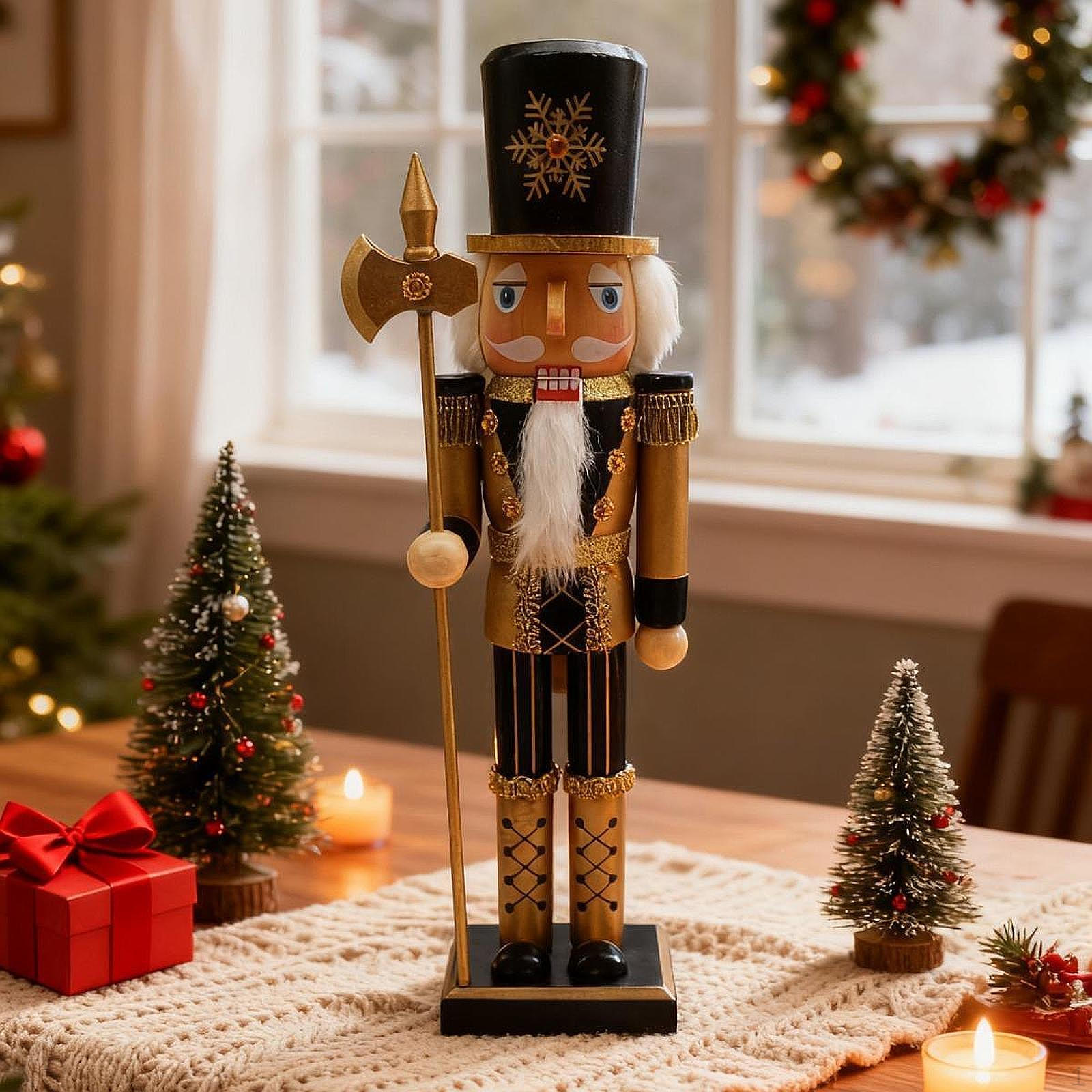 

Щелкунчик Фигурка Рождественское украшение Коллекционная деревянная кукла Орнамент для Style B