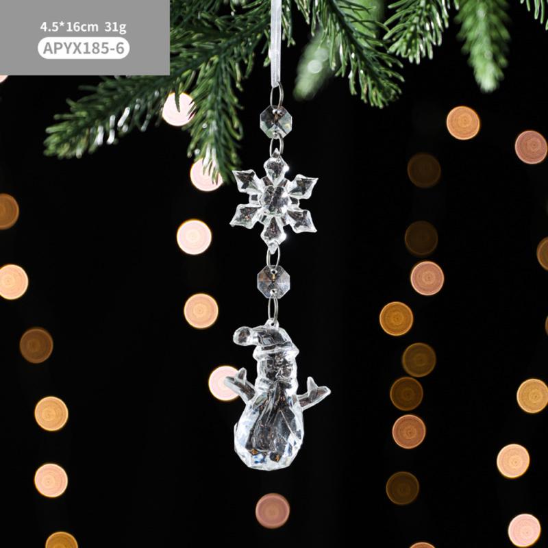 

Рождественский прозрачный орнамент снежинки имитация сосульки рождественская елка кулон на новый год Snowflakes F