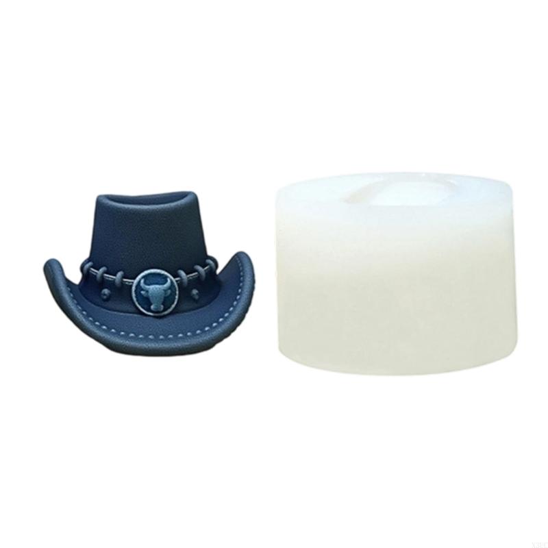 Multipurpose Cowboy Hat Crafting Mould Reusable Silicone for Candle Soap Plasters Decorations X3UC