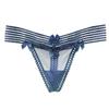 Japanese Pure Desire Tulle Splicing Panties Girl Hollow Stripes Sweet Bow Perspective Mesh Sexy Thong