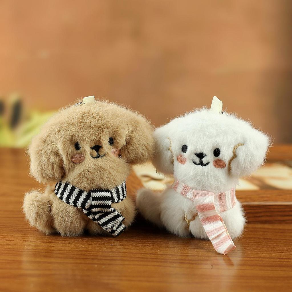 Kawaii Dog Pendant Plush Scarf Toy Keychain Charm Doll