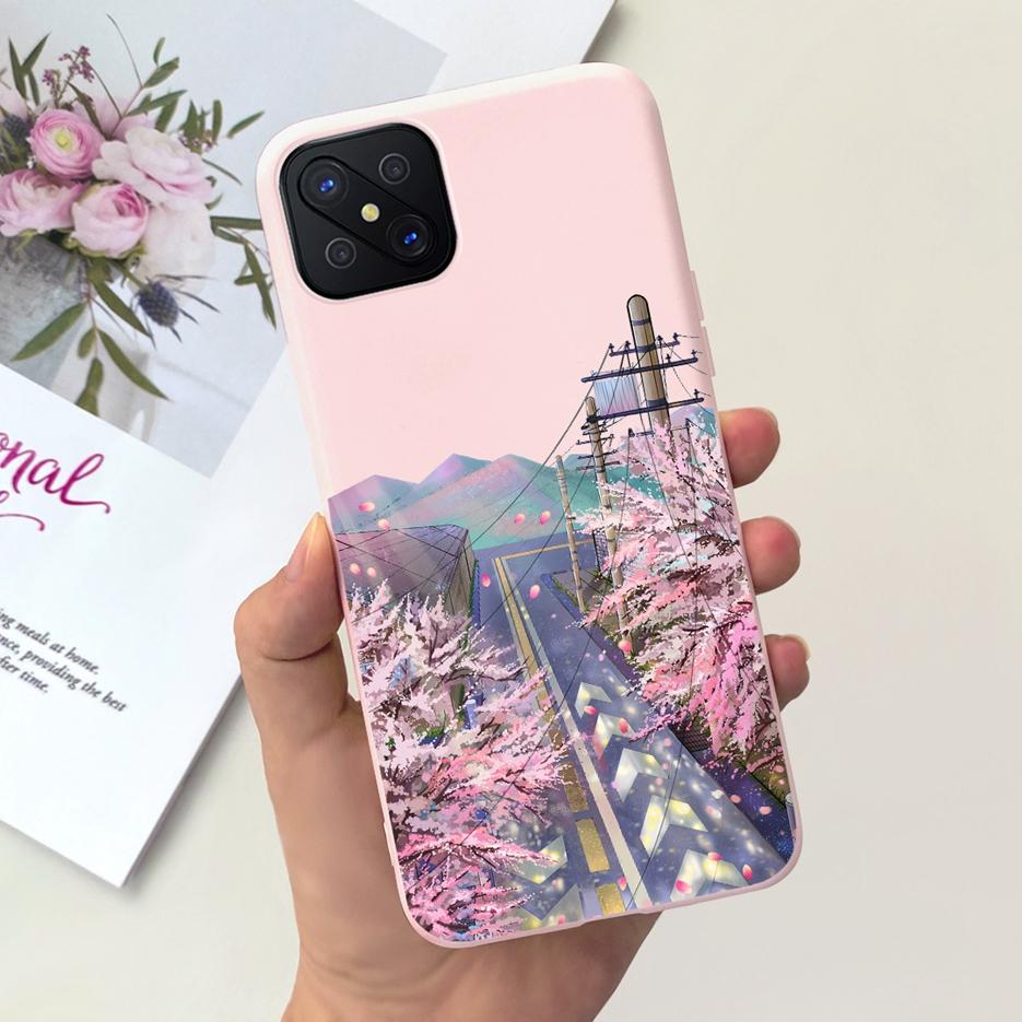 For Oppo Reno 4Z 5G Case CPH2065 Lovely Candy Painted Cover Soft Silicone Phone Case For Oppo Reno4 Z Reno4Z Fundas 6.57'' Coque
