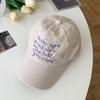 Vintage Washed Cotton Hat Letter Embroidered Baseball Caps For Women Korean Style Casual Sun Hat Soft Top Dad Hat Bone