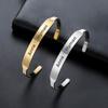 Customized Open Bangle Engraved Name Sentence Logo Bracelet Personalized Stainless Steel Jewelry Men Women 2026 New Year Gifts