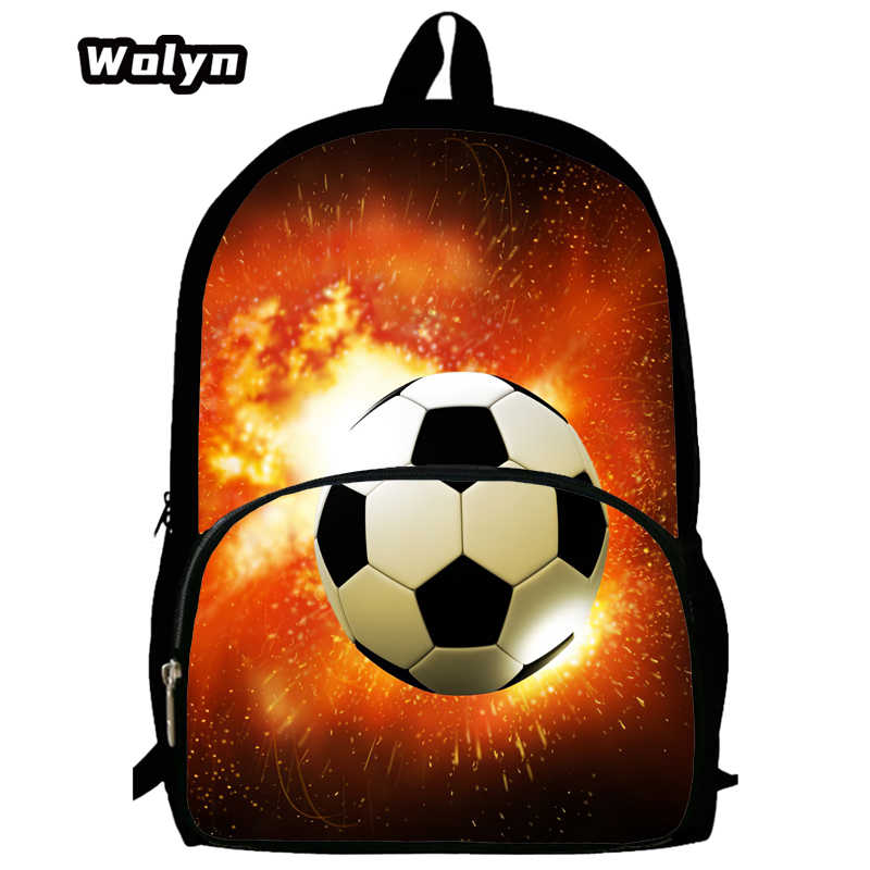 

Футбольный принт школьный рюкзак для 1-3 класса, мультяшные школьные сумки для мальчиков и девочек, большой вместительный детский рюкзак для школы 15 inches