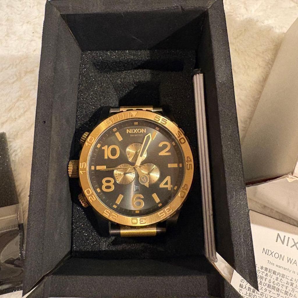 Used NIXON men's watch gold black [warranty included/not in operation]