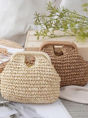 Dámská slámová crossbody taška na dovolenou u moře - Kabelka ve stylu Mori pro cestování a pláž