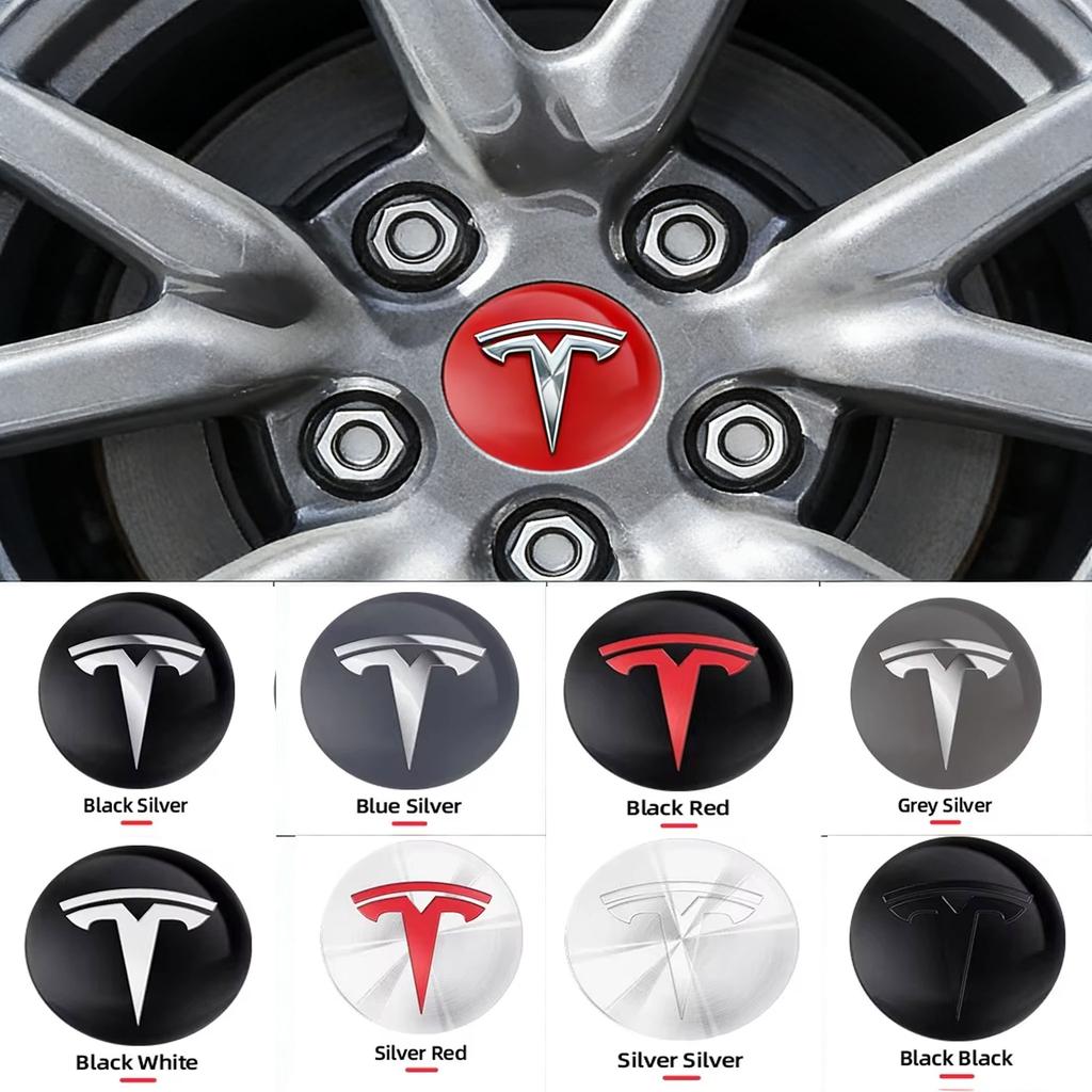 4Pcs 56mm Car Wheel Center Hub Caps Emblem Stickers Auto Rim Cover Accessories For Tesla Model 3 S X Y Roadster SpaceX