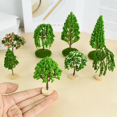 1PCS Mini Tree Model Fairy Garden Dollhouse Decorations Miniatures Micro Landscape Resin Crafts Figurine Home Garden Accessories
