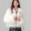 TrendHub Cappotto da Donna in Finta Pelliccia Mongola con Collo Grande, Cappotto alla Moda in Finta Pelliccia per Autunno e Inverno, Giacca di Lana da Spiaggia