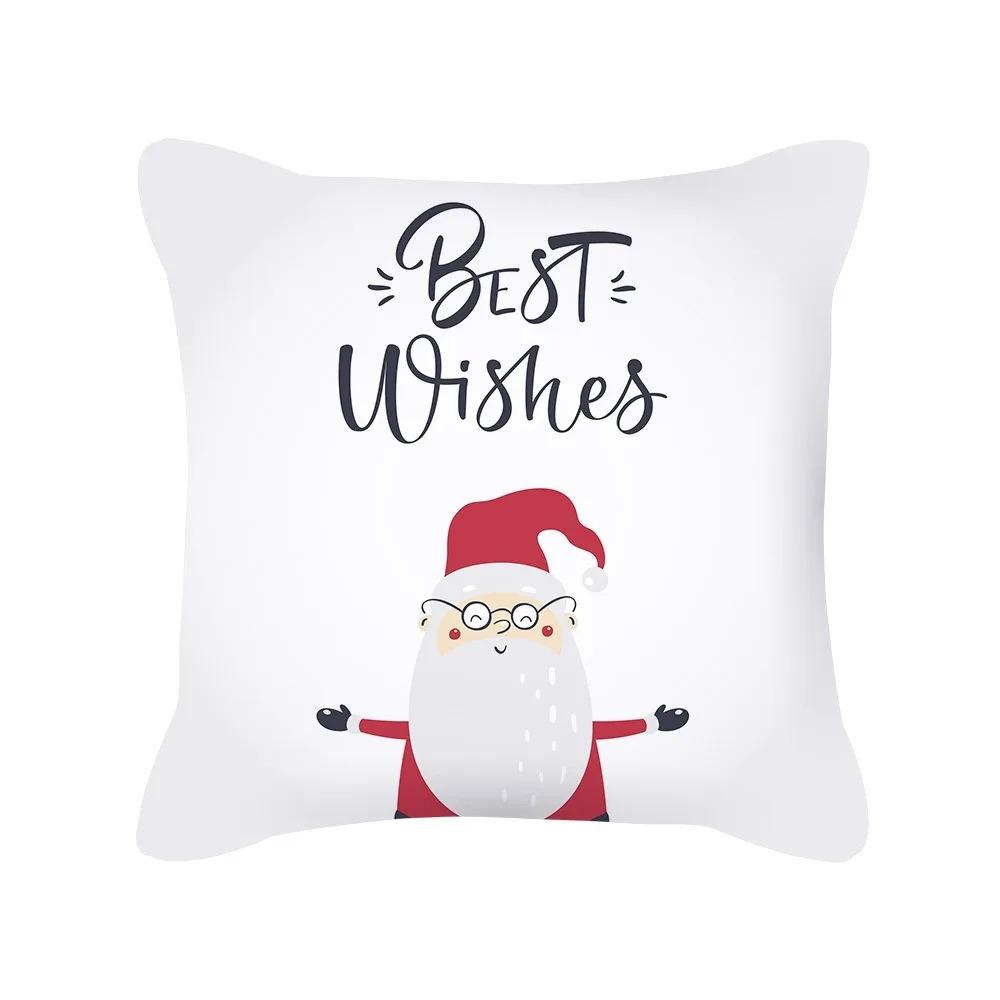 Christmas Theme Cushion Cover Cartoon Elk Living Room Bedroom Decorative Pillow Cover Home Decorative Pillow Cover Sofa Pillow