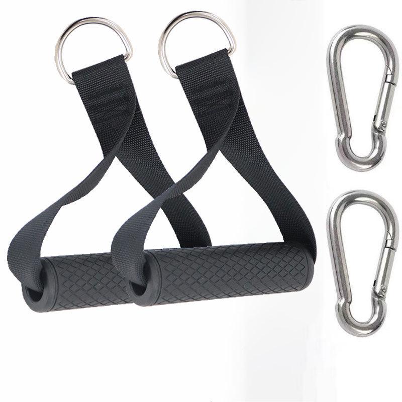 Gym Handles Ankle Straps Tricep Rope Carabiners Set Home Gym Cable Machine Attachments Accessories Exercise Equipment