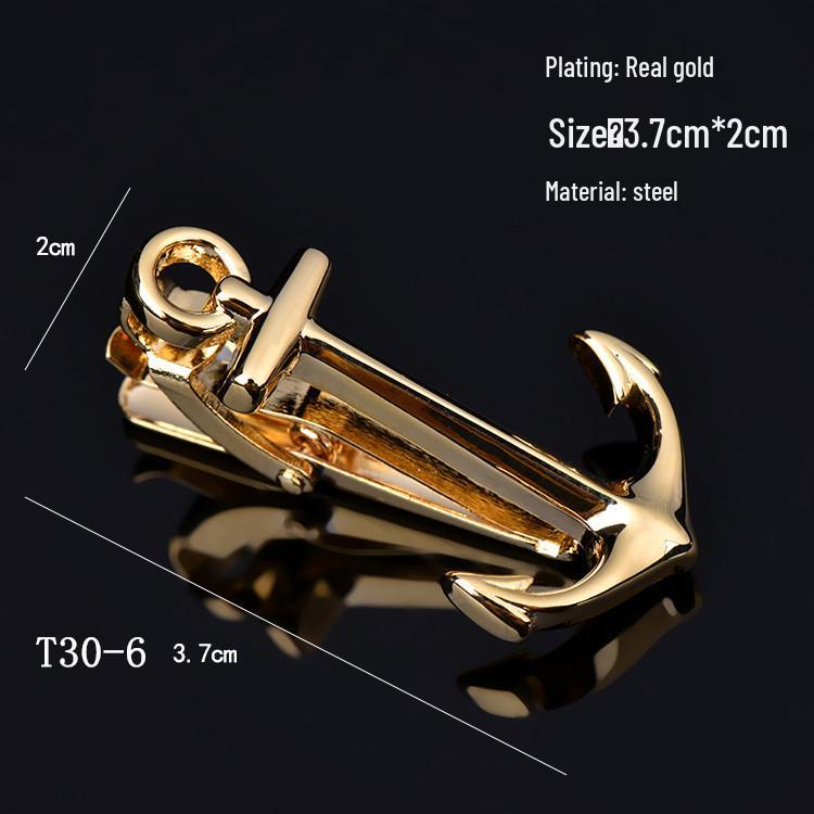 Herren Krawattennadel Kollektion: Goldene Brille, Schlüssel, Anker, Blätter, Schnurrbart, AK, Saxophon, Angelhaken, Pfeife, Kugel, Kragenclips