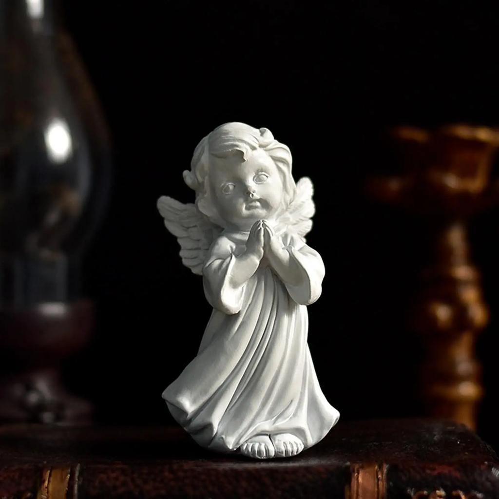Resin  Angel Figurine Prayer Statue Desktop Ornaments Peaceful
