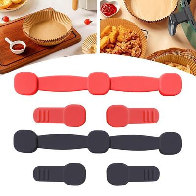 1pc Reusable Air Fryer Magnet Silicone Buckle Fixation Paper Holder  Prevent Paper To Burn