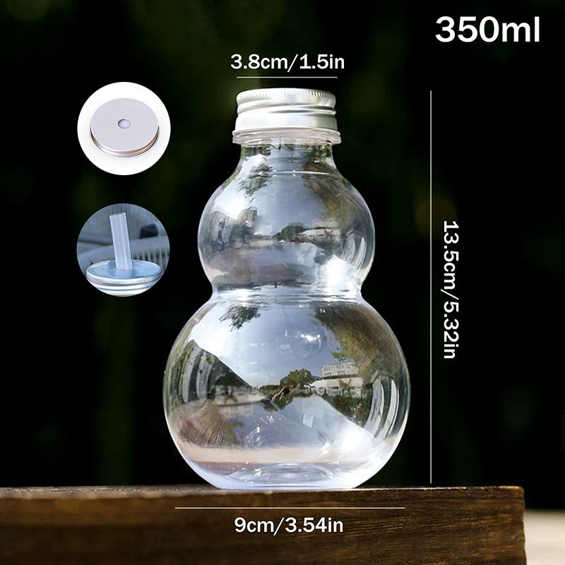 

350/500Ml Calabash Shape Water Bottles For Milk Tea Coffee Juice Portable Drinking Cup Home Juicing Beverage Drink Bottle