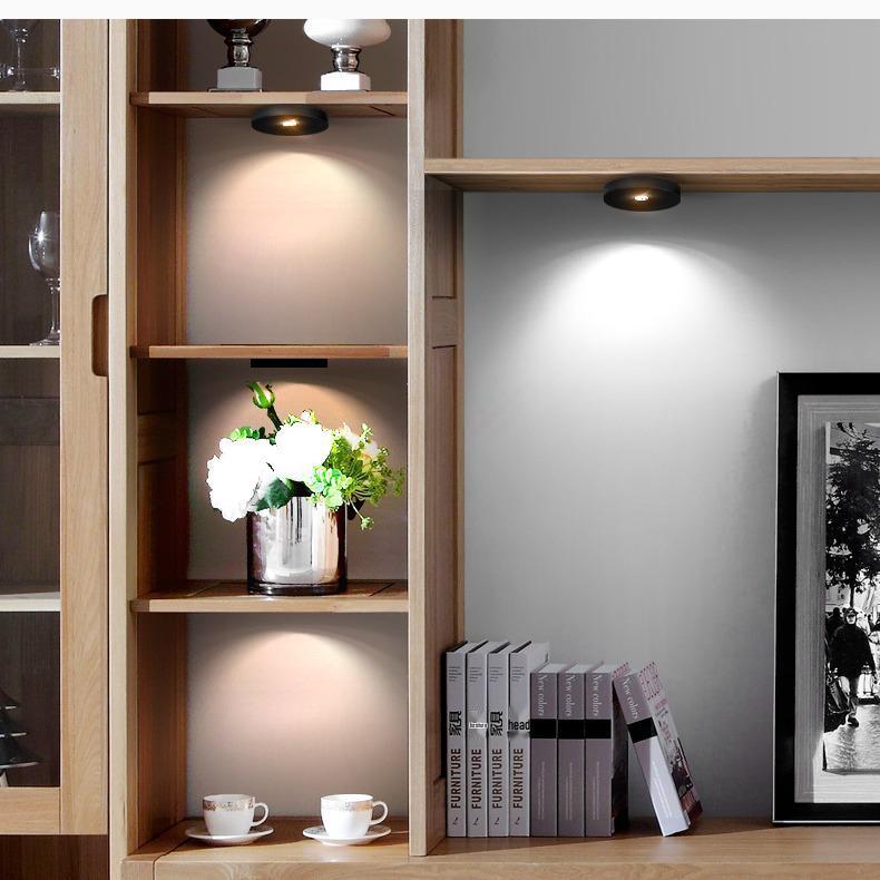 Three Pines Ultra-Thin LED Surface-Mounted Mini Spotlight for Ceiling, Wine Cabinet, and Wardrobe