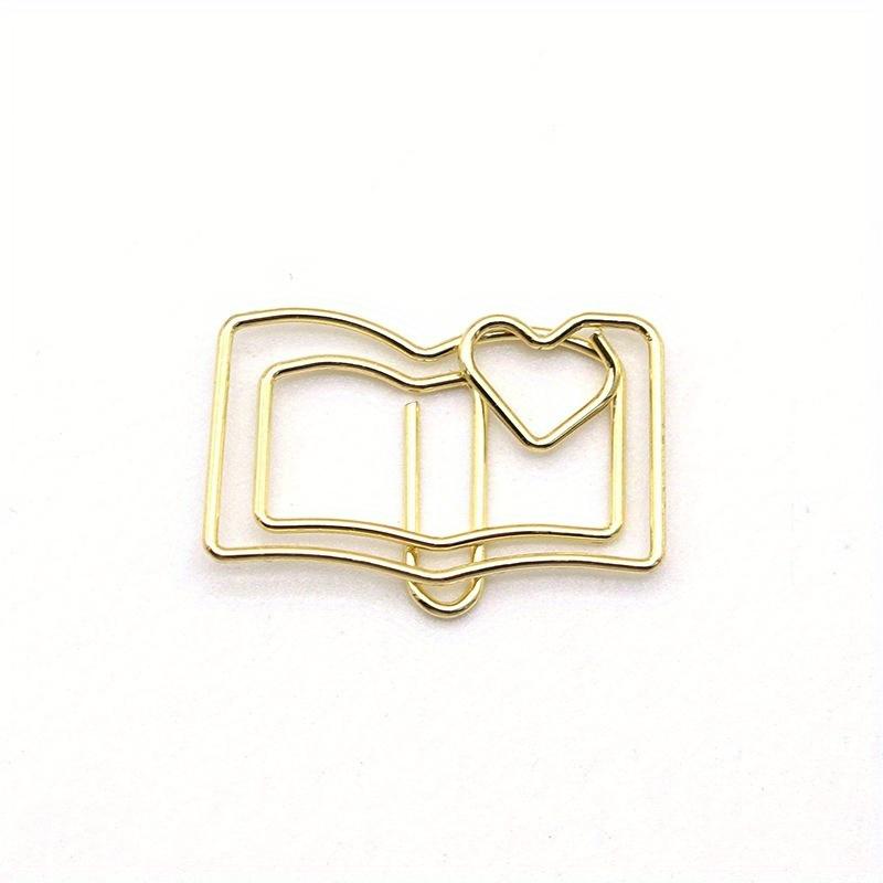 10pcs Fantastical Cartoon Paper Clip Bookmark - Rose Gold Curve Design, Suitable for Learning, Exams, and Books