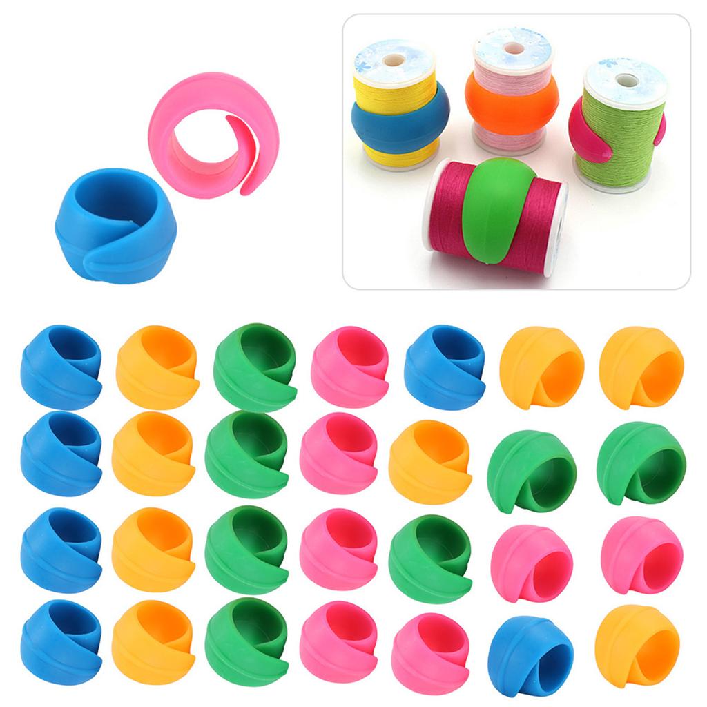 48Pcs Silicone Thread Spools Saver Huggers Bobbin Holder Organizer for Sewing Machine