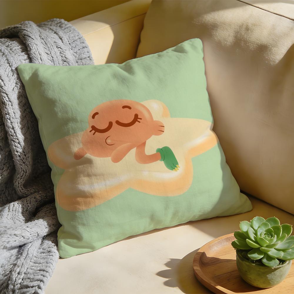 Cushion Cover Washed Linen Soft Breathable Decorative Case For Sofa Home Cartoon GGumball DDarwin Pillow cover