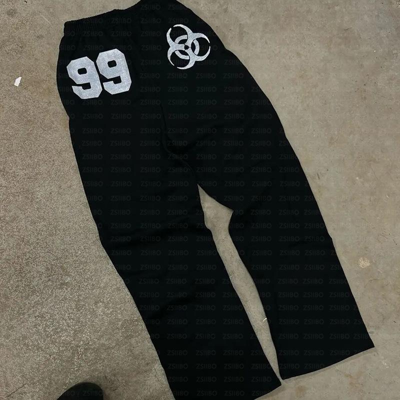 European and American street digital print Y2K men's and women's loose and personalized hip-hop casual pants