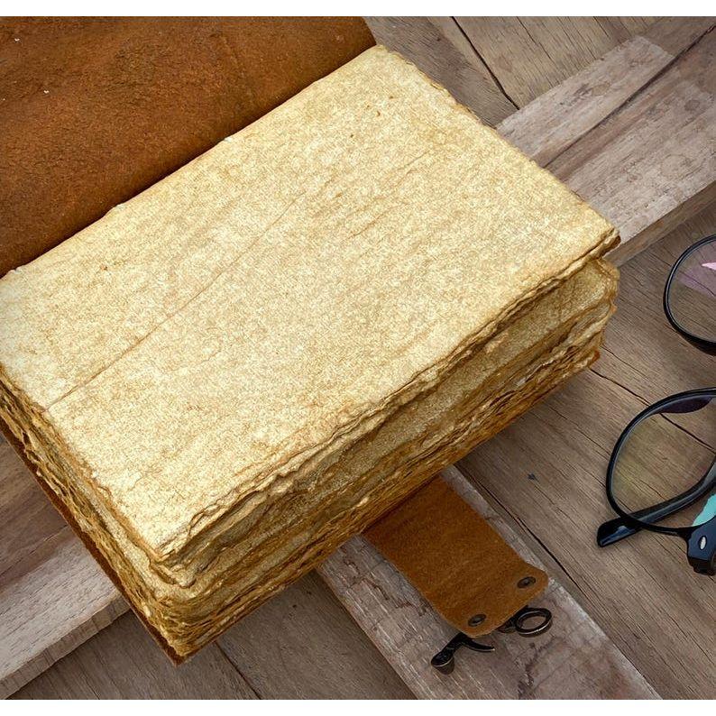 Handmade Vintage Leather Journal - Blank Spell Book of Shadows, Grimoire Journal, Travel Writing Notebook, Deckle Edge Paper Lock Closure