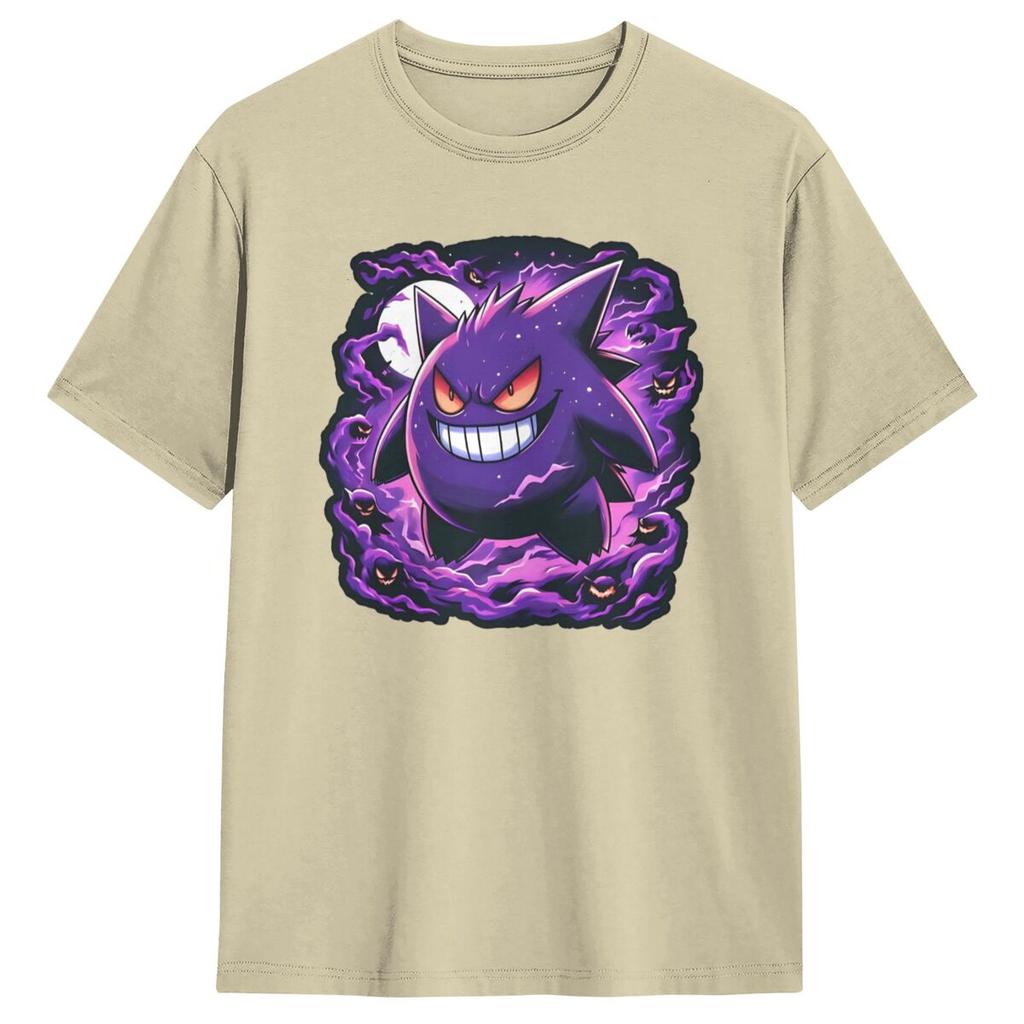 Pokemon Gengar T Shirt Man Vintage Cotton T-Shirts Summer O-Neck Fashion Tees Cheap Oversize Clothing