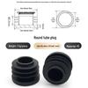 Black Round Plastic End Cap for Chair and Table Legs, Stainless Steel Plug, Tube Stopper