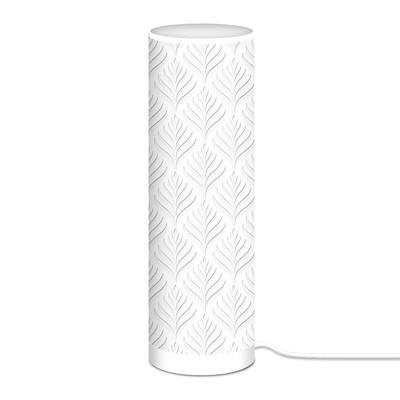 [A0539] - White 'Boho' Fabric Tube Lamp - 63x20 Cm